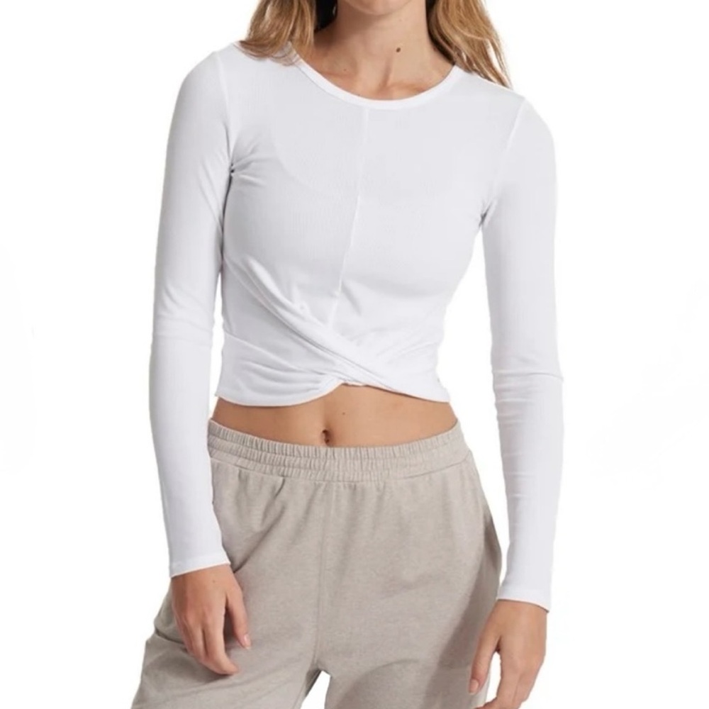 Vuori Women’s Cove Long Sleeve Twist Top White Size Small